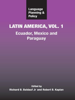 cover image of Language Planning and Policy in Latin America, Volume 1